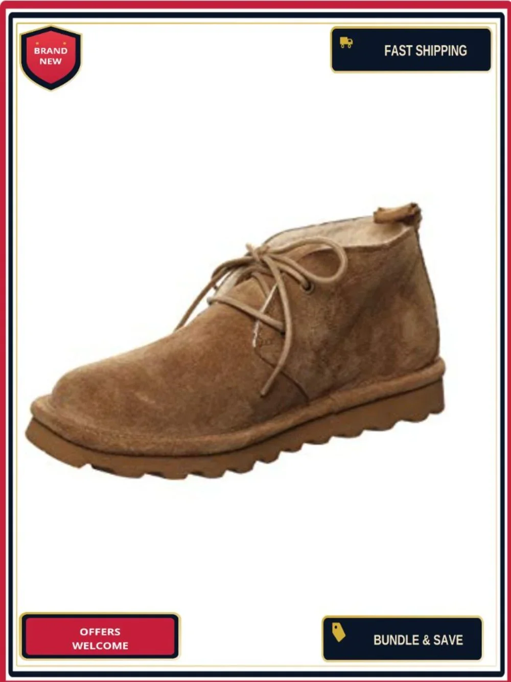 8 Women's Leather Chukka Booties Winter Warm Wool Blend Ankle Boot
